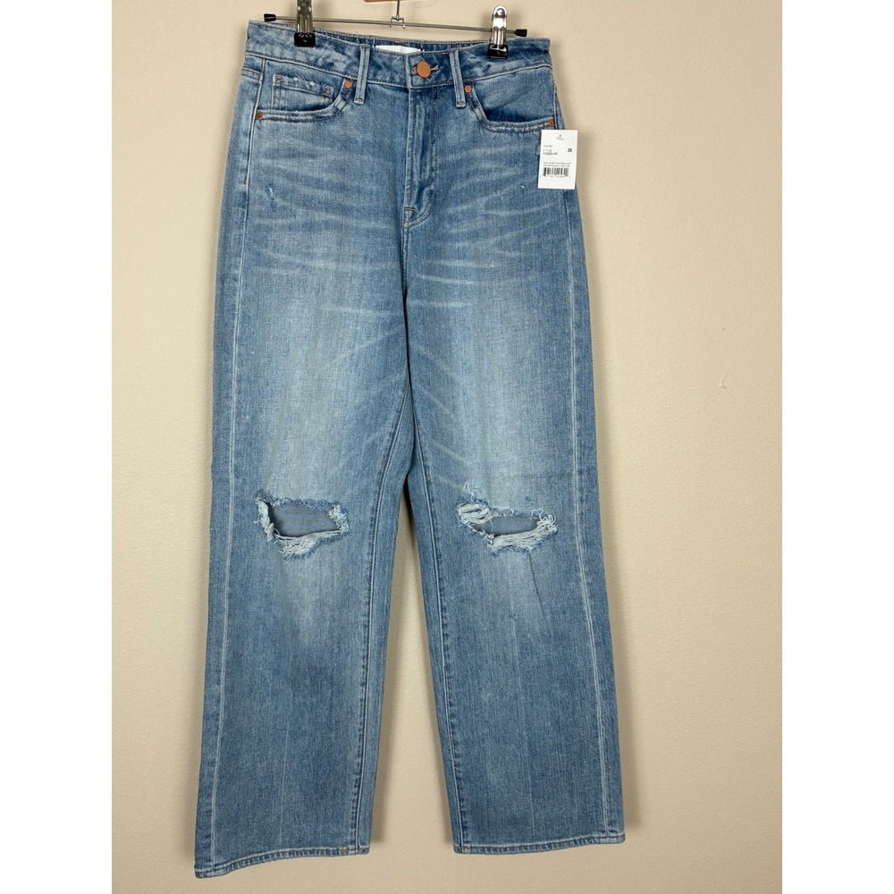 Articles of Society Capitoli Wide Leg Distressed Jeans Midtown Wash Size 26(K32)